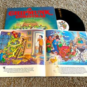 A vintage antique  A chipmunk Christmas vinyl with original book